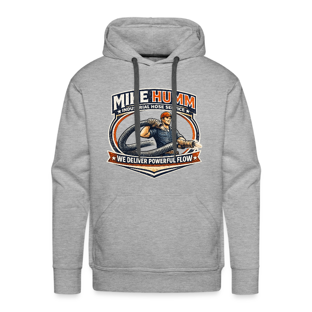 Mike Humm Industrial Hose Hoodie Funny Adult Humor - heather grey