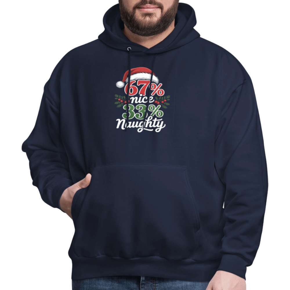 Six Seven 67% Nice 33% Naughty (Christmas) Hoodie Color: forest green