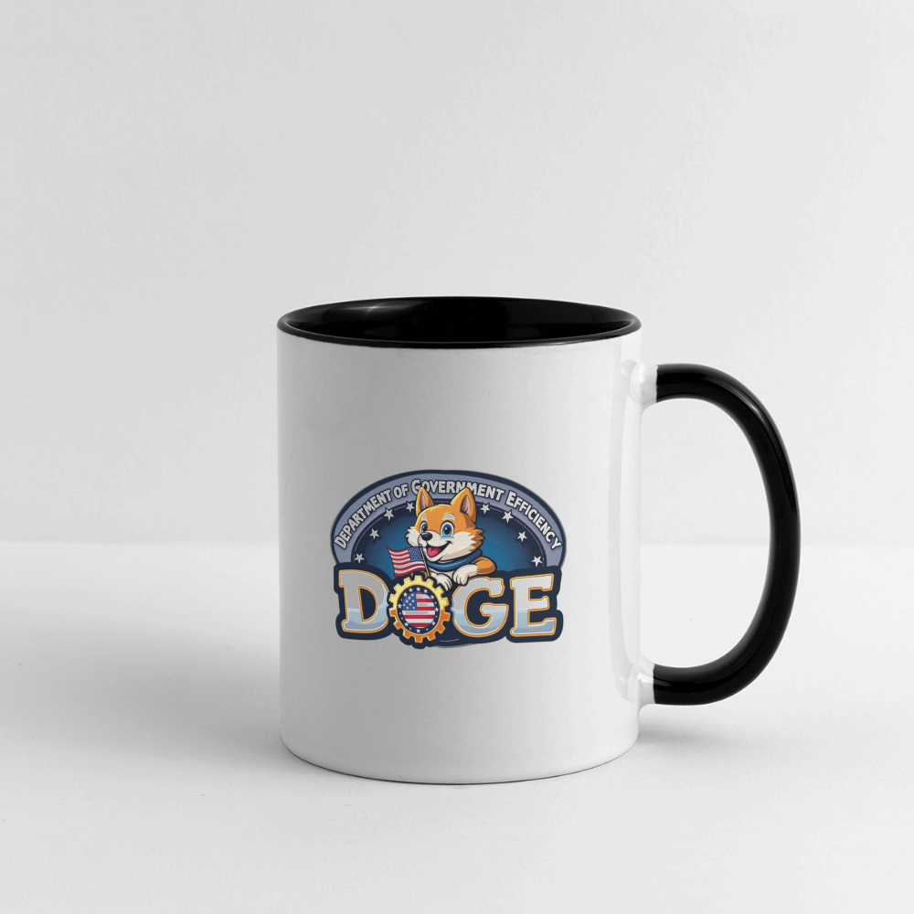 DOGE Logo (Dept of Government Efficiency) Coffee Mug Color: white/red
