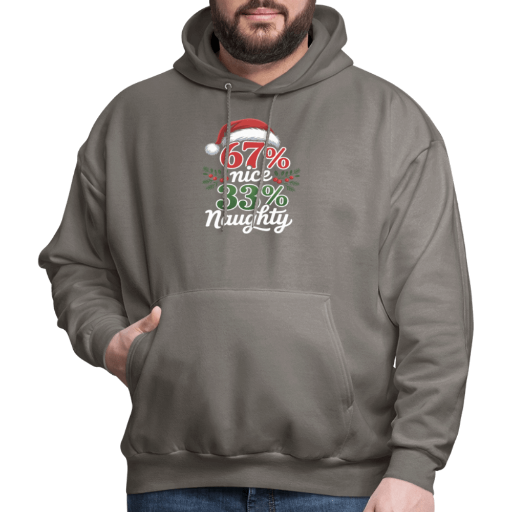 Six Seven 67% Nice 33% Naughty (Christmas) Hoodie Color: forest green