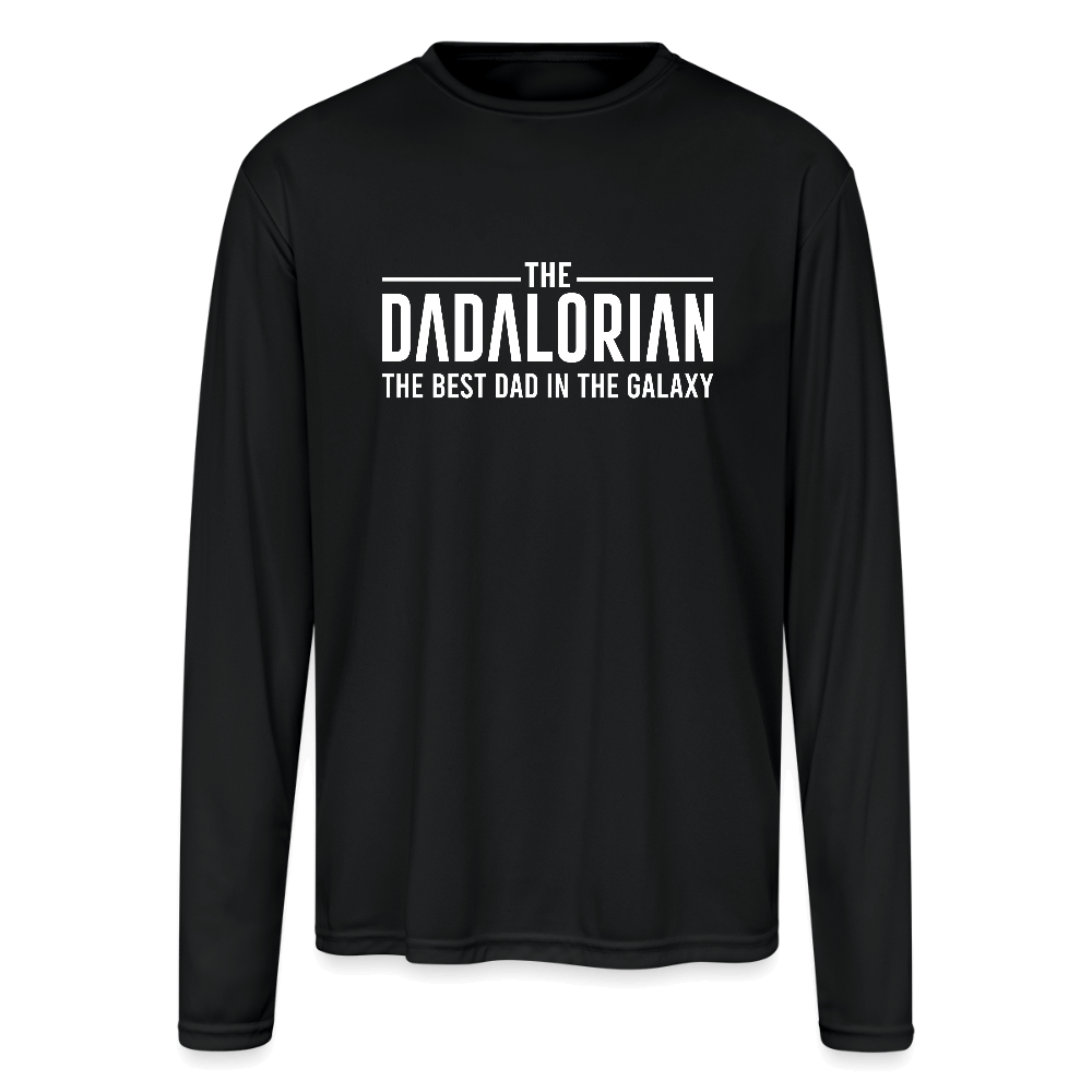 The Dadalorian Men’s Performance Long Sleeve – Best Dad in the Galaxy - black