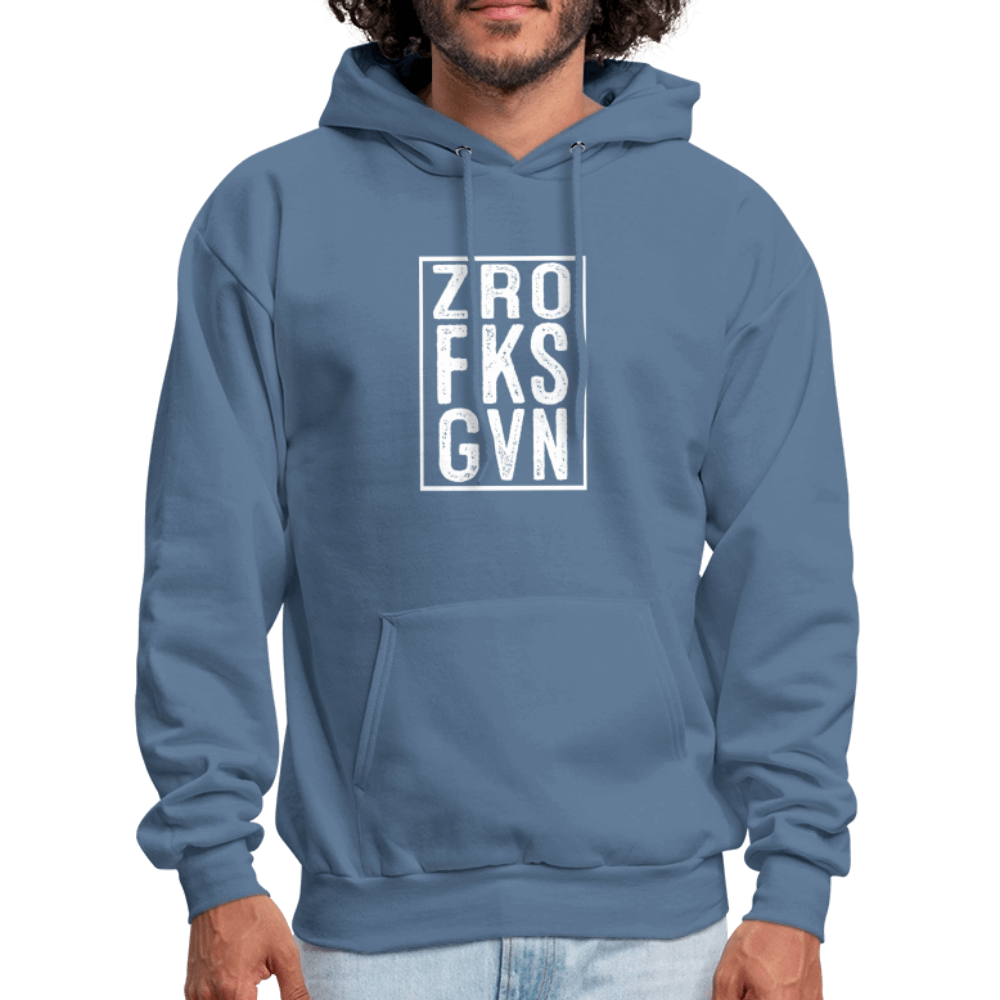 ZRO FKS GVN (Zero Fucks Given) Hoodie - denim blue