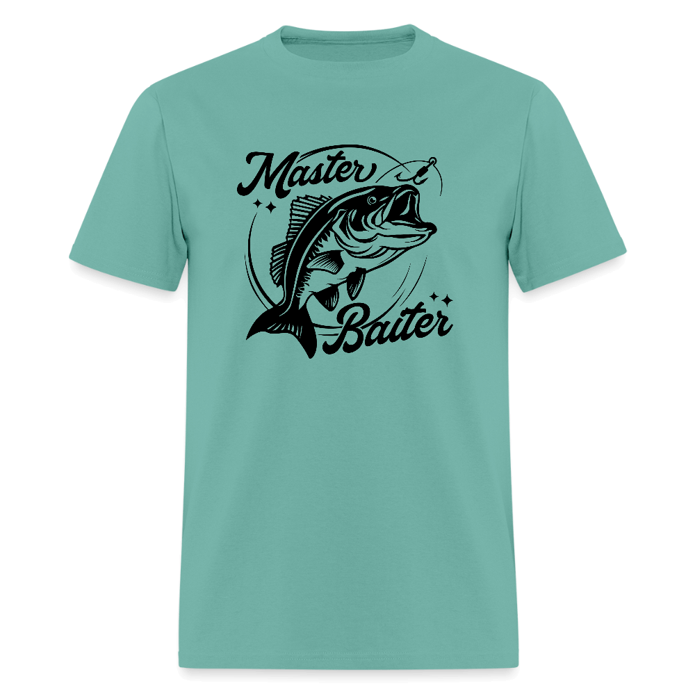 Master Baiter T-Shirt with Fish & Hook Funny Design - aquatic