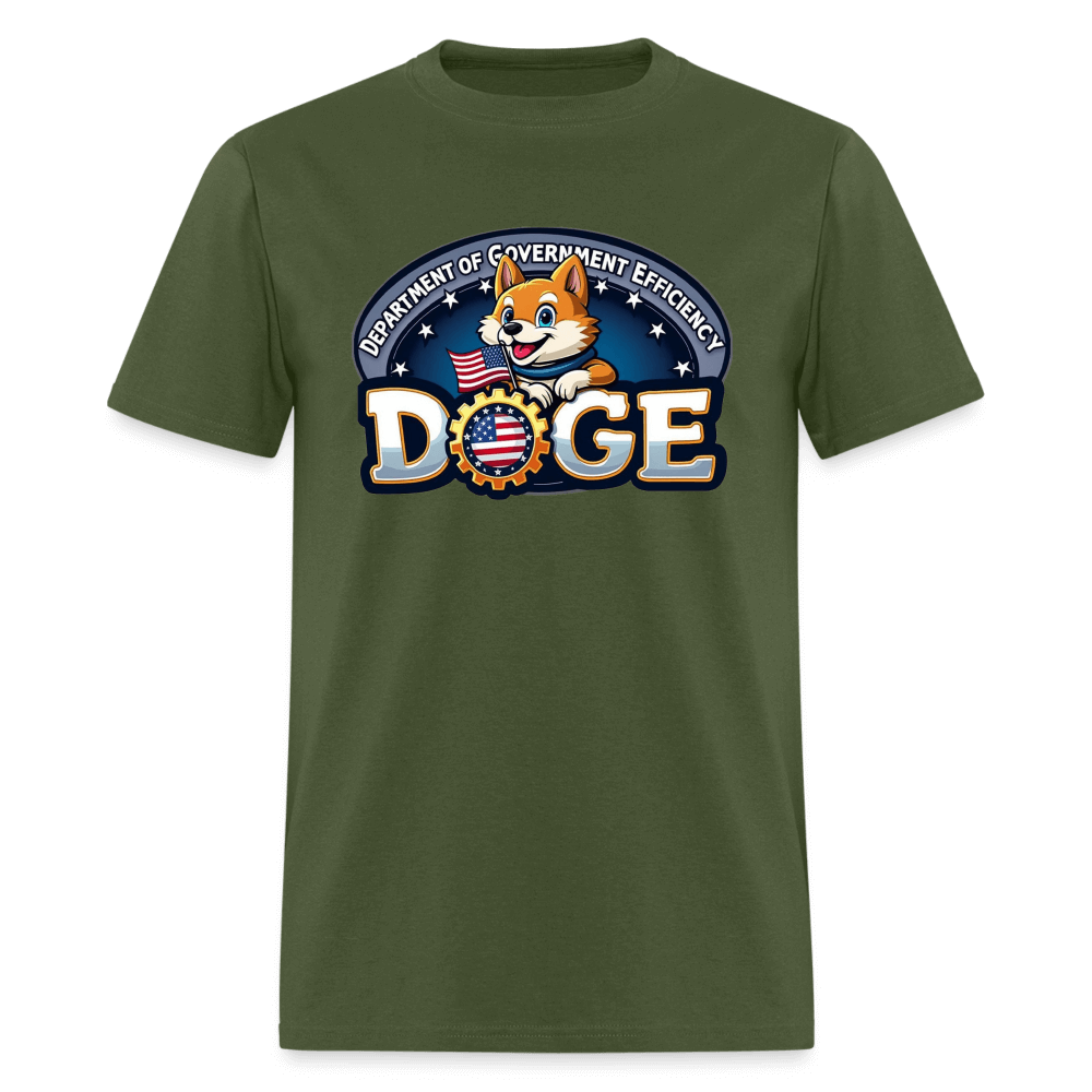 DOGE Logo (Dept of Government Efficiency) T-Shirt Color: military green