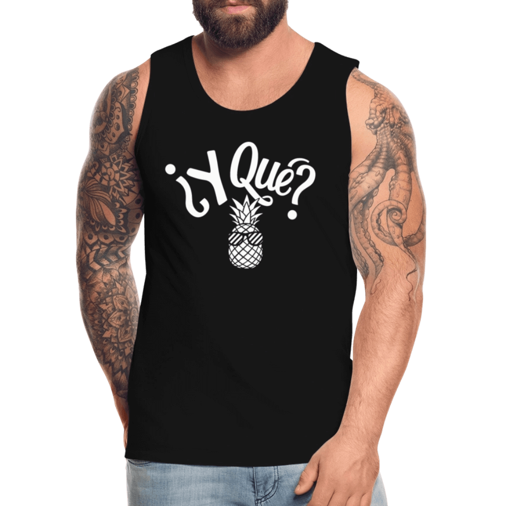 Y Que Piña (Latin Attitude) Men’s Premium Tank Top Color: royal blue