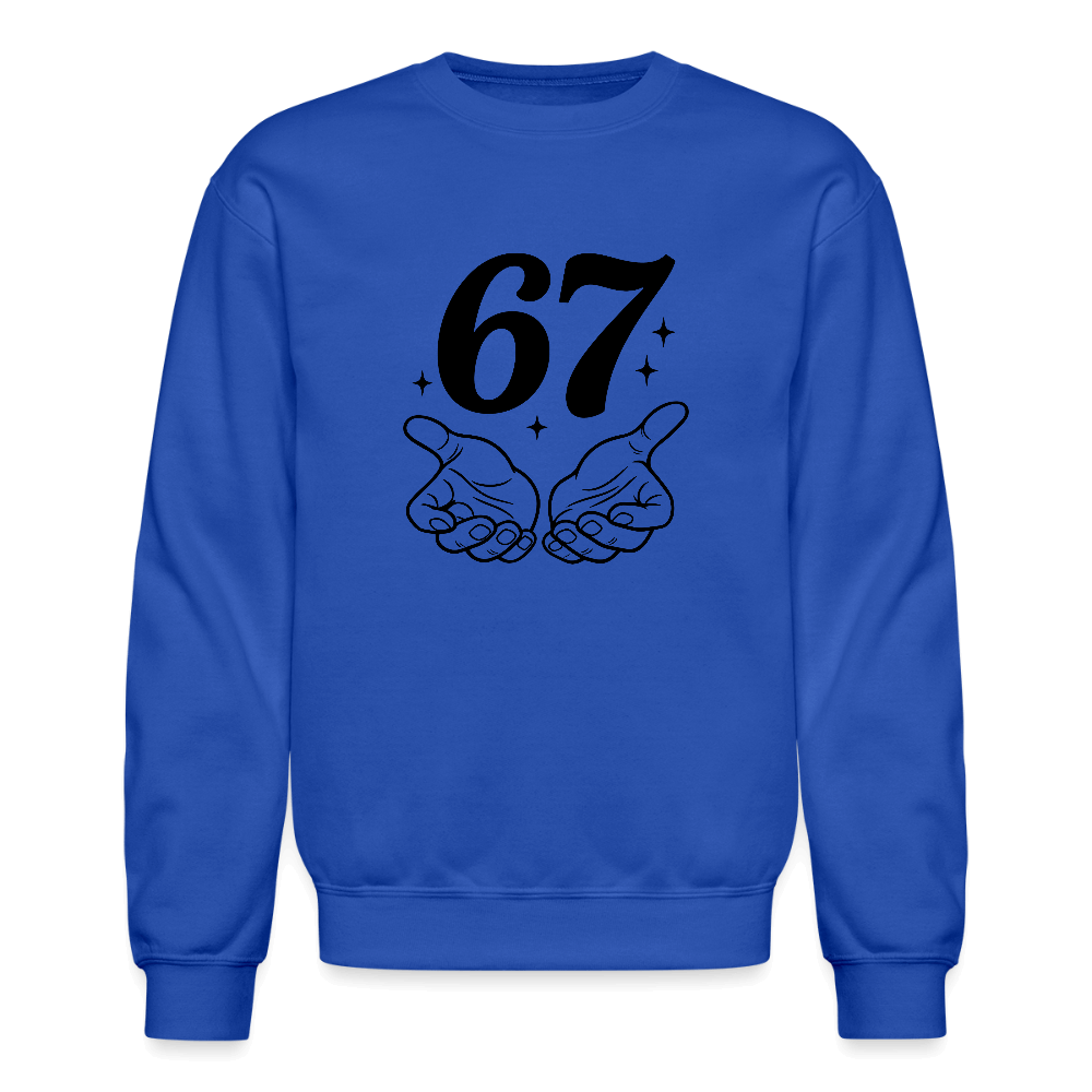 Six Seven 67 Hand Gesture Sweatshirt Color: royal blue