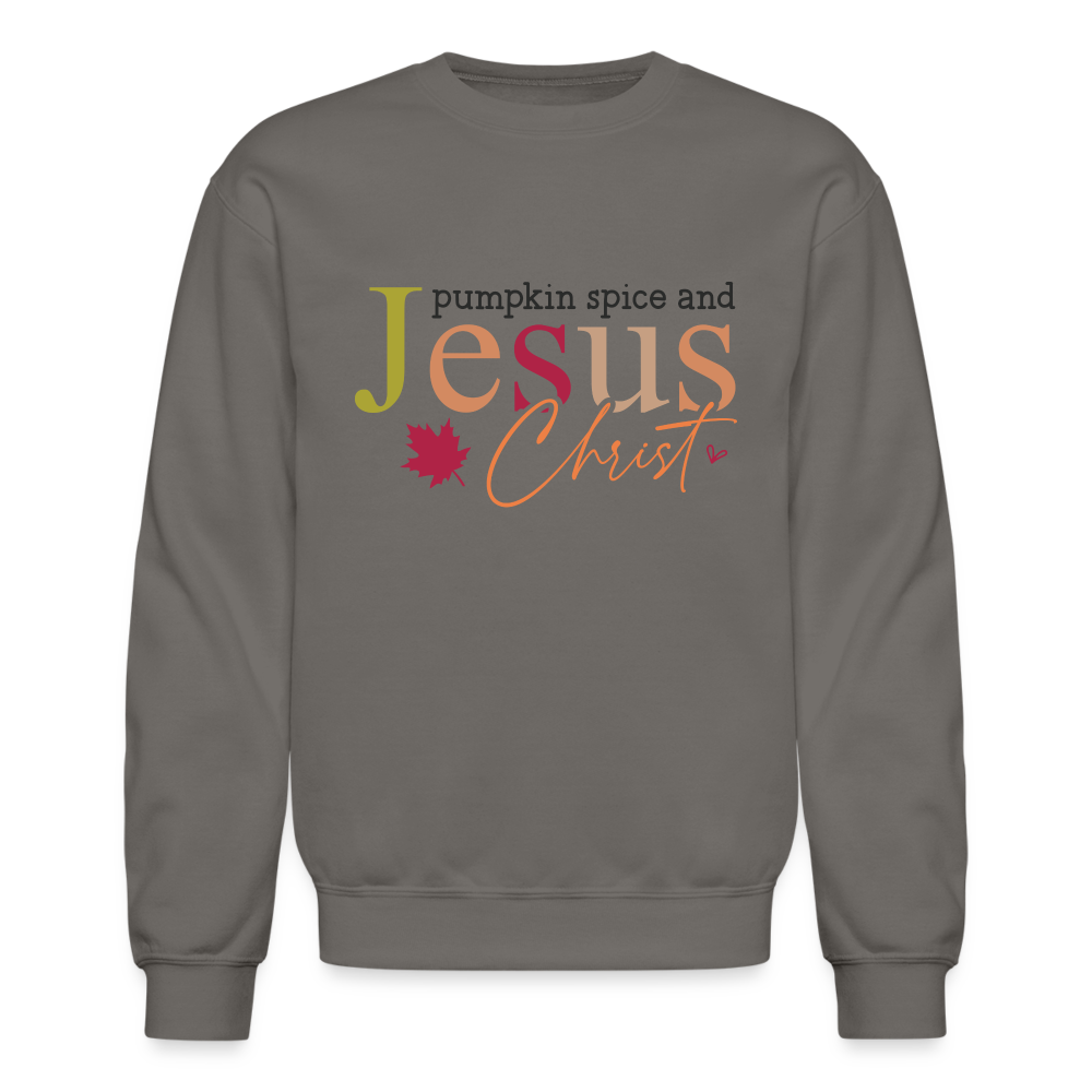 Pumpkin Spice and Jesus Christ Sweatshirt - asphalt gray