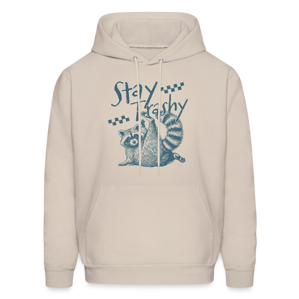 Stay Trashy Hoodie – Funny Raccoon Hoodie for Men & Women - Sand