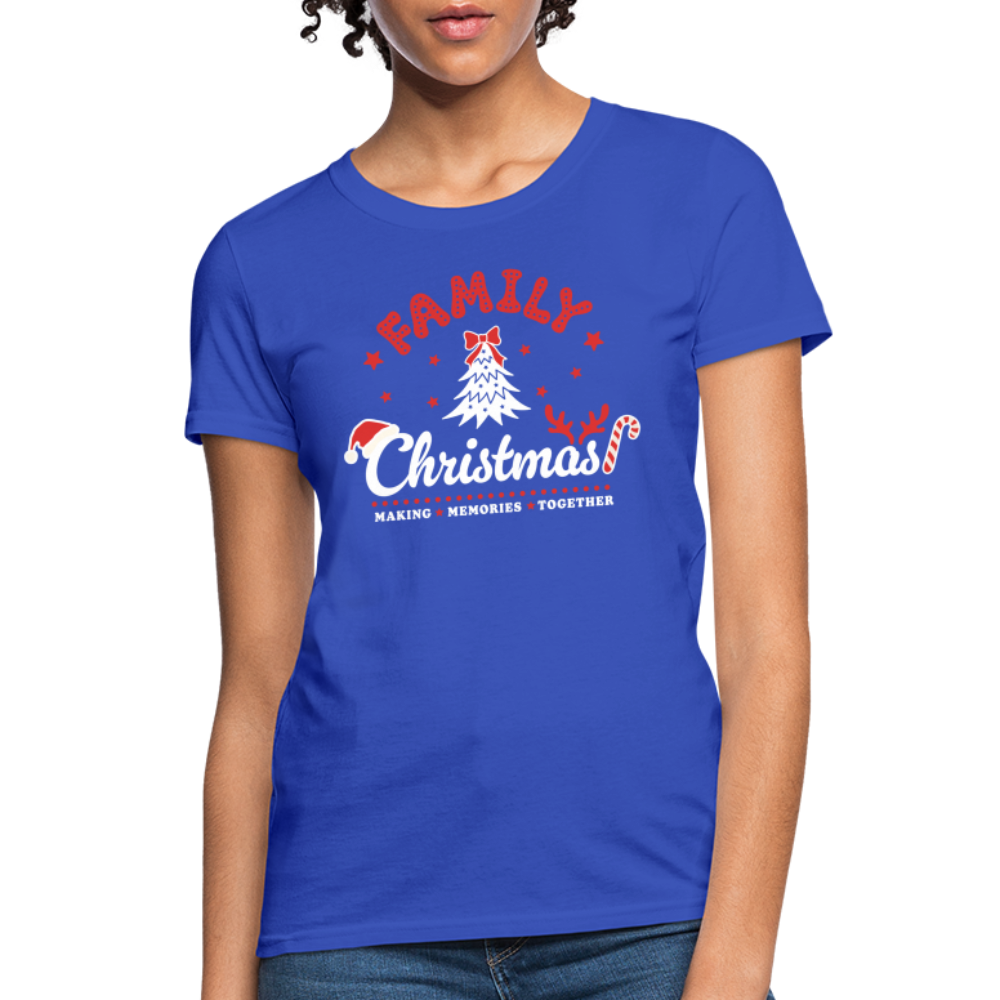 Family Christmas Making Memories Together Women's Contoured T-Shirt - royal blue