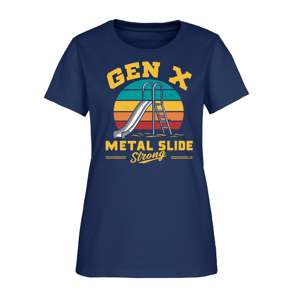 Gen-X Metal Slide Strong Women’s Tee - blue dusk