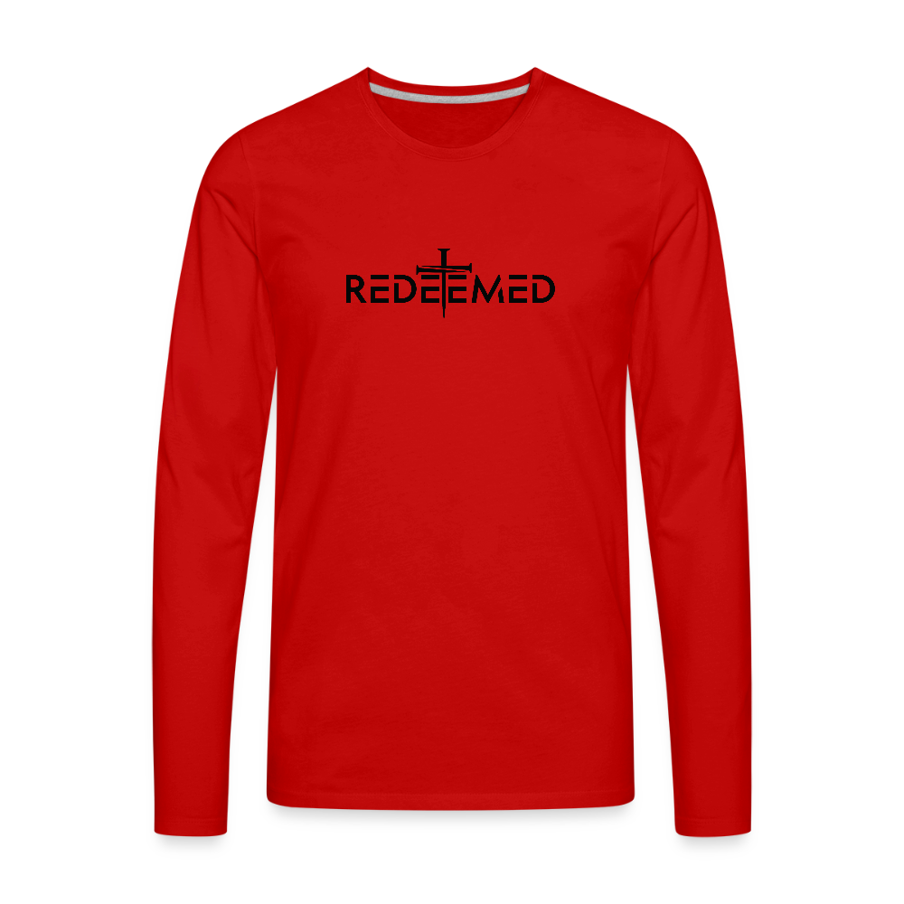 Redeemed Men's Premium Long Sleeve T-Shirt - red