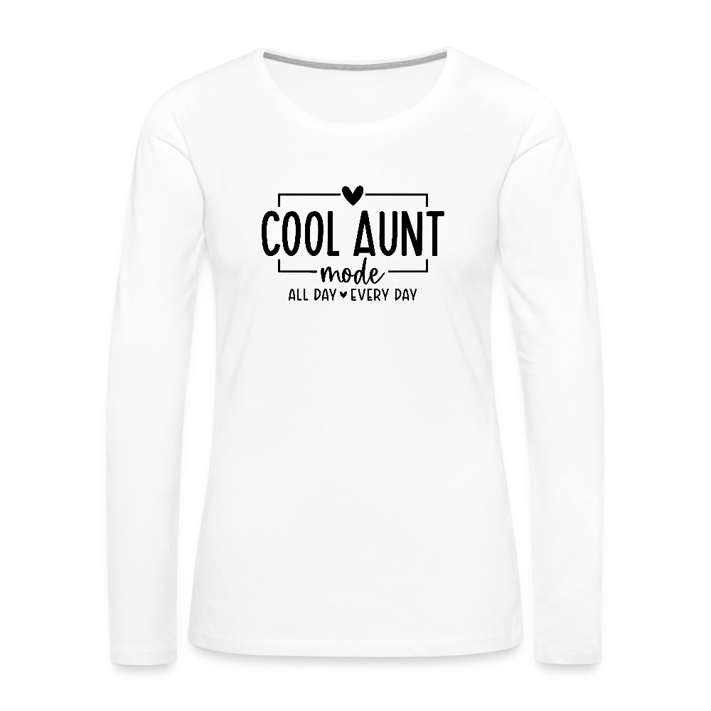 Cool Aunt Mode Women's Premium Long Sleeve T-Shirt - white