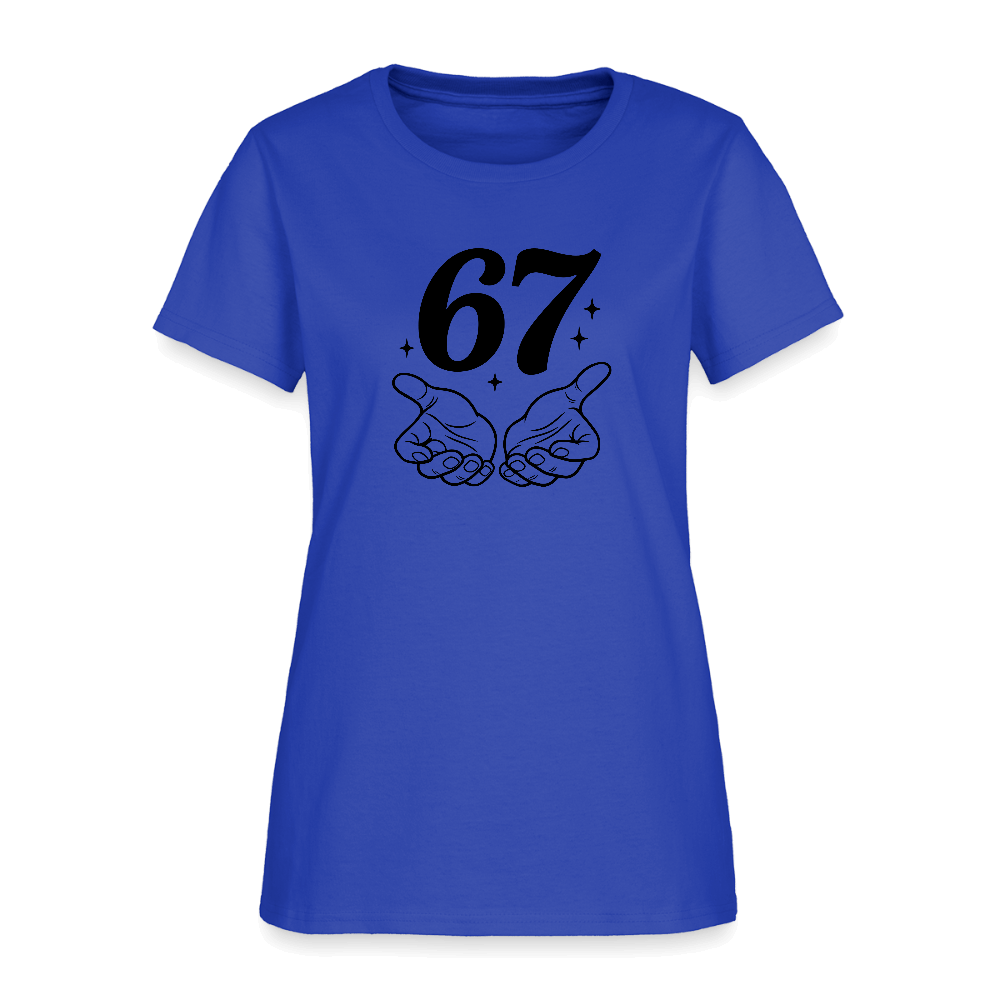 Six Seven 67 Hand Gesture Women's T-Shirt Color: pink