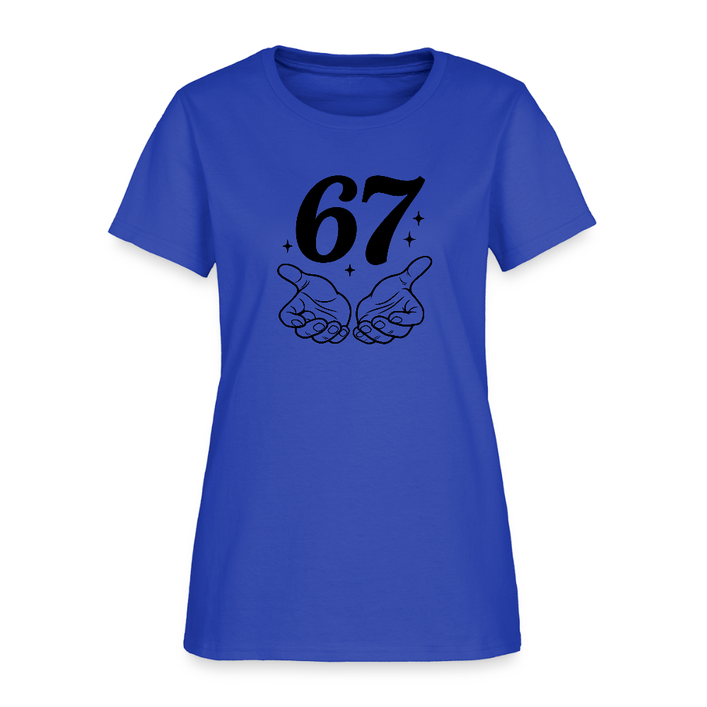 Six Seven 67 Hand Gesture Women's T-Shirt - royal blue