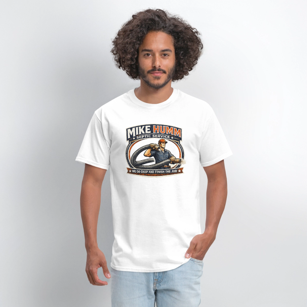 Mike Humm Septic Service T-Shirt Funny Adult Humor Tee Color: heather gray