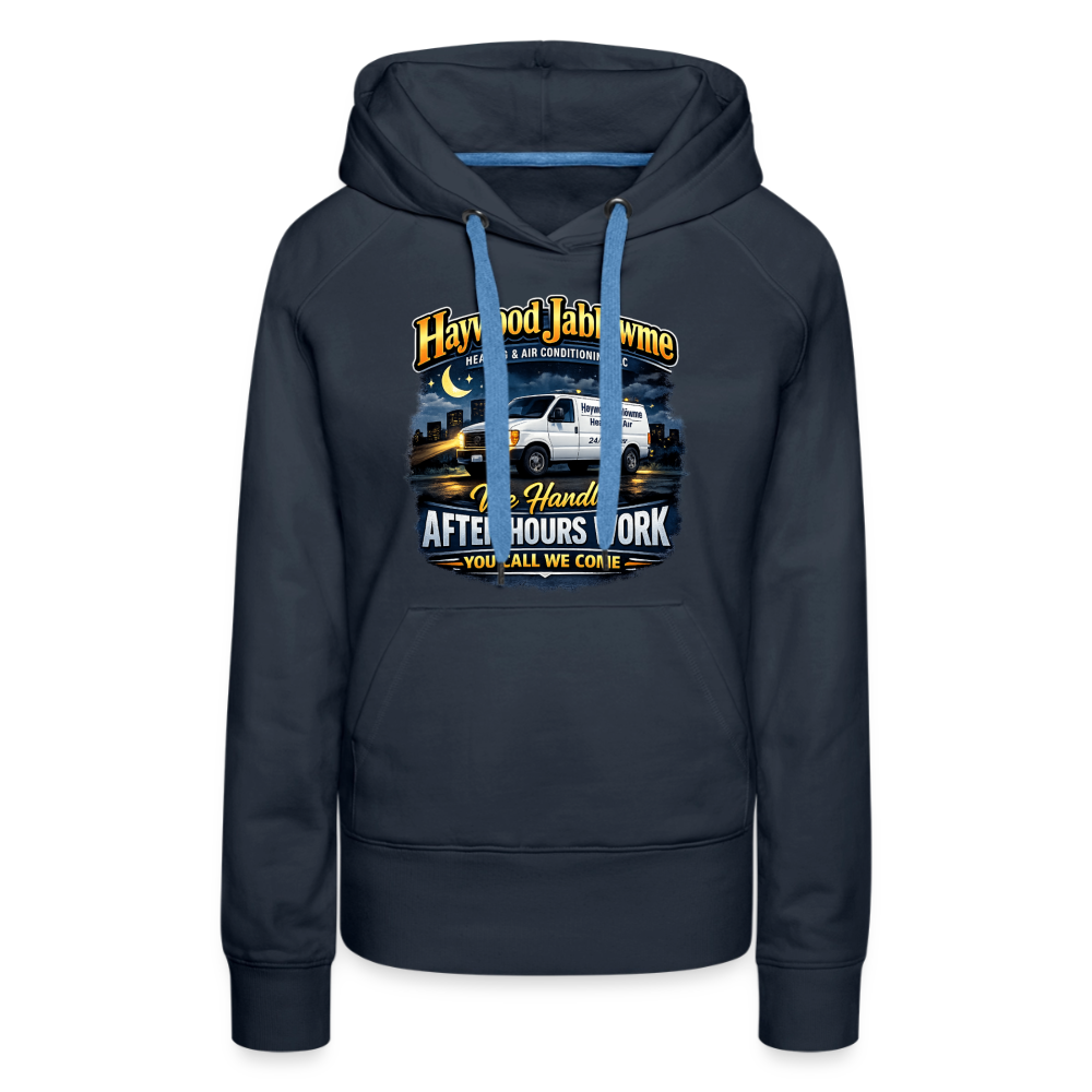 Haywood Jablowme Funny Women’s HVAC Hoodie Color: White