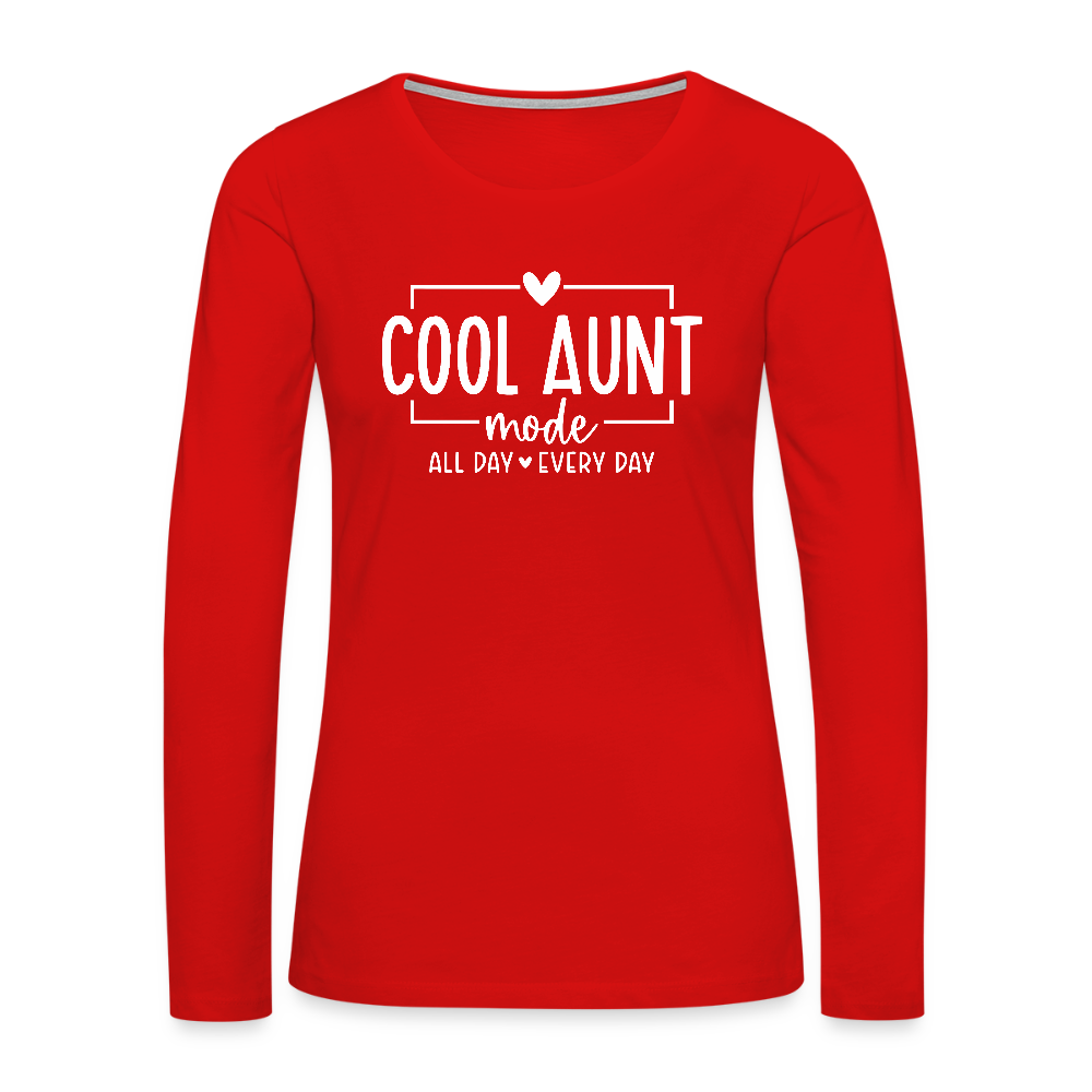 Cool Aunt Mode Women's Premium Long Sleeve T-Shirt - red