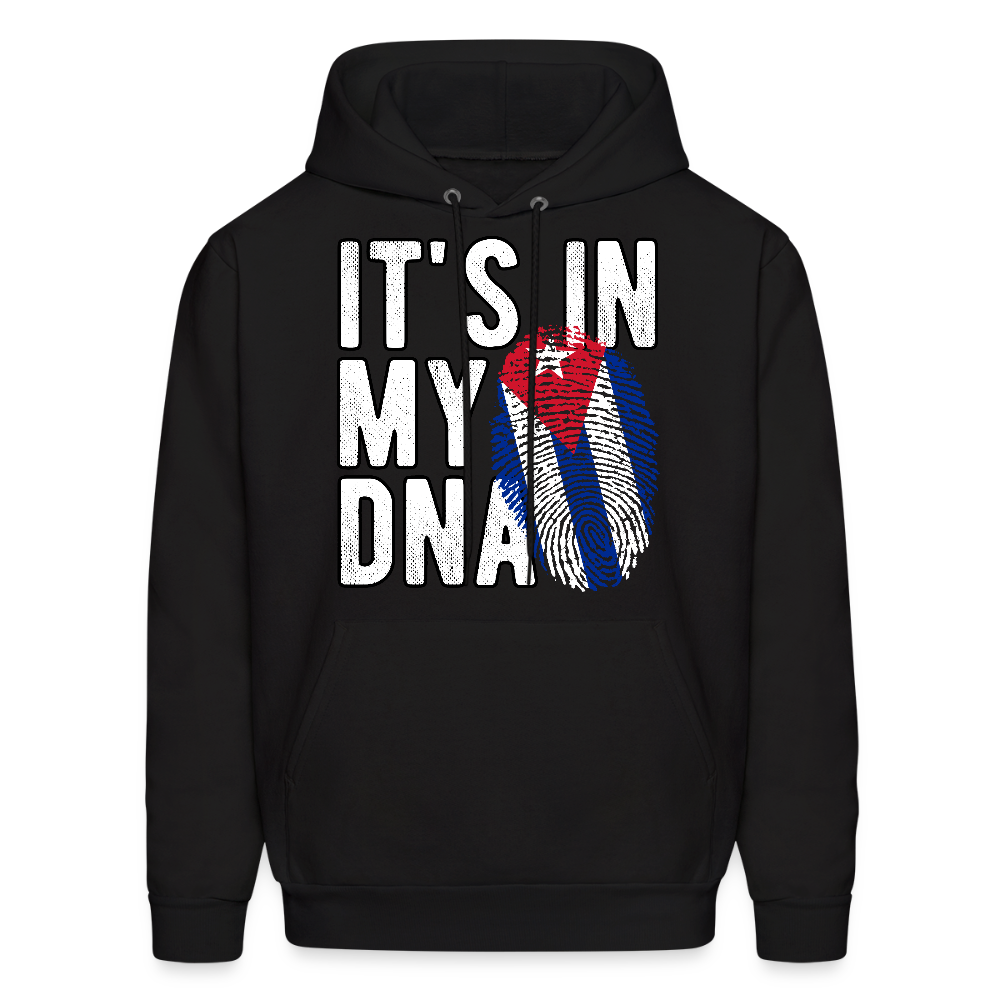 Cuban DNA Hoodie – Fingerprint Flag Design - black
