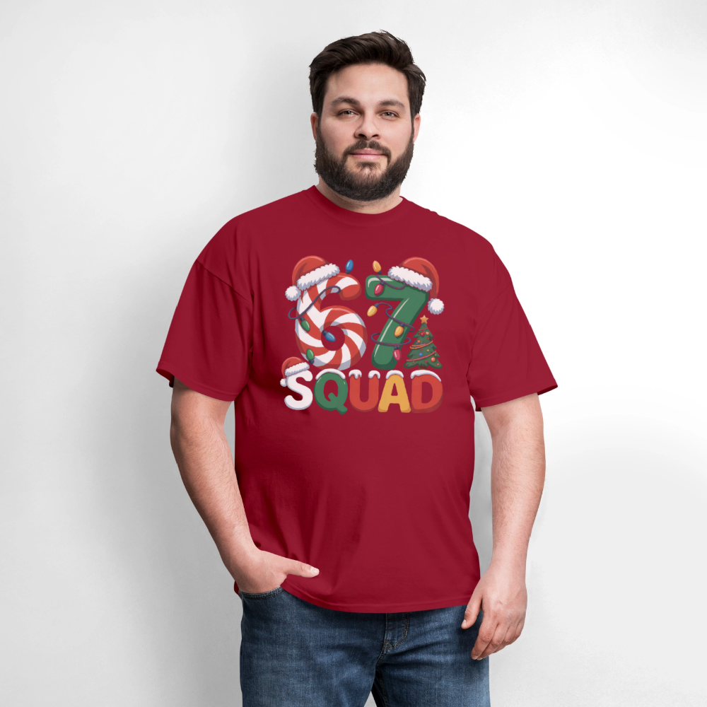 Six Seven Squad - Christmas 67 T-Shirt - dark red