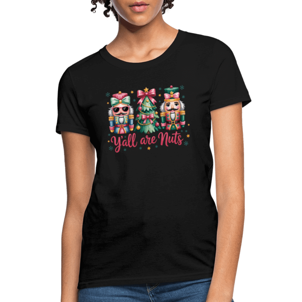 Y'all Are Nuts Women's T-Shirt (Nutcracker Christmas) Color: royal blue