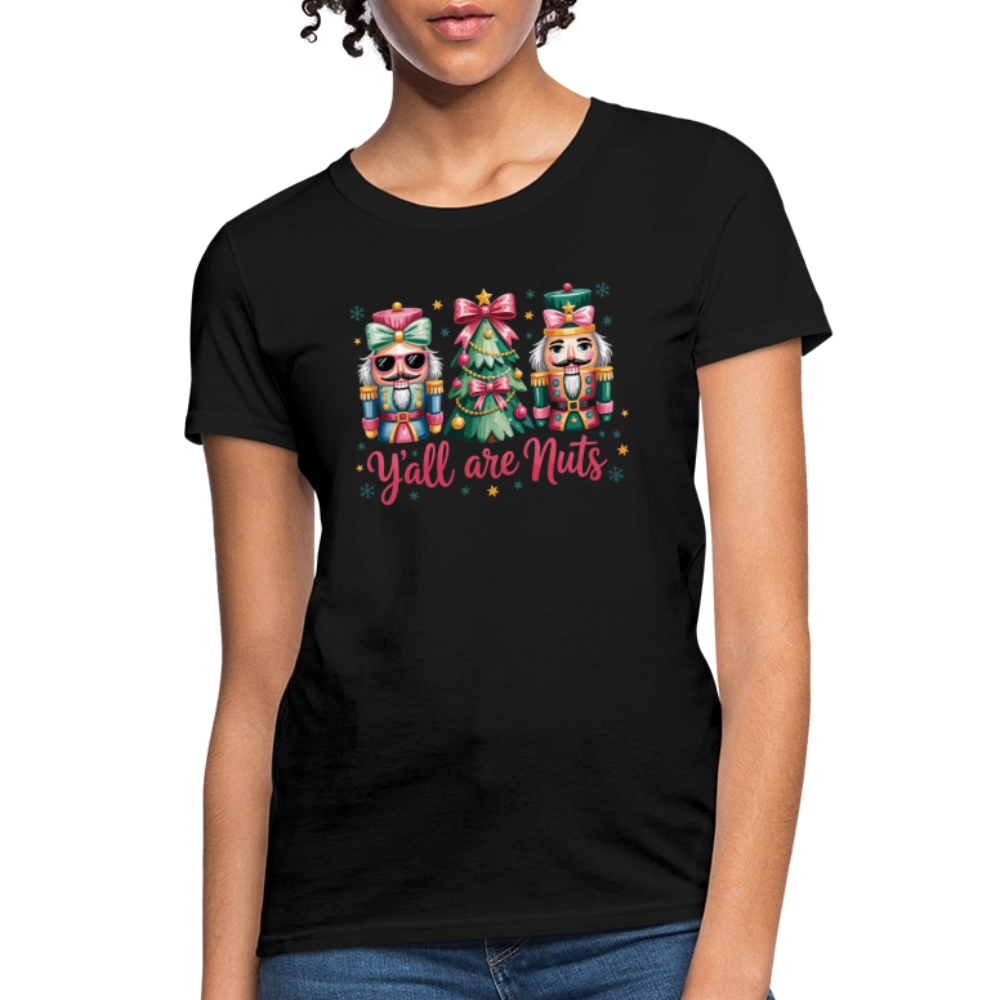 Y'all Are Nuts Women's T-Shirt (Nutcracker Christmas) Color: royal blue