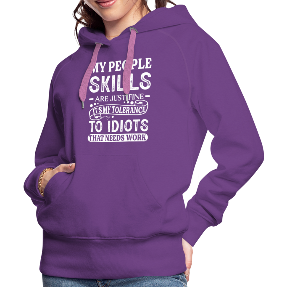 My People Skills Are Just Fine Women’s Premium Hoodie - purple