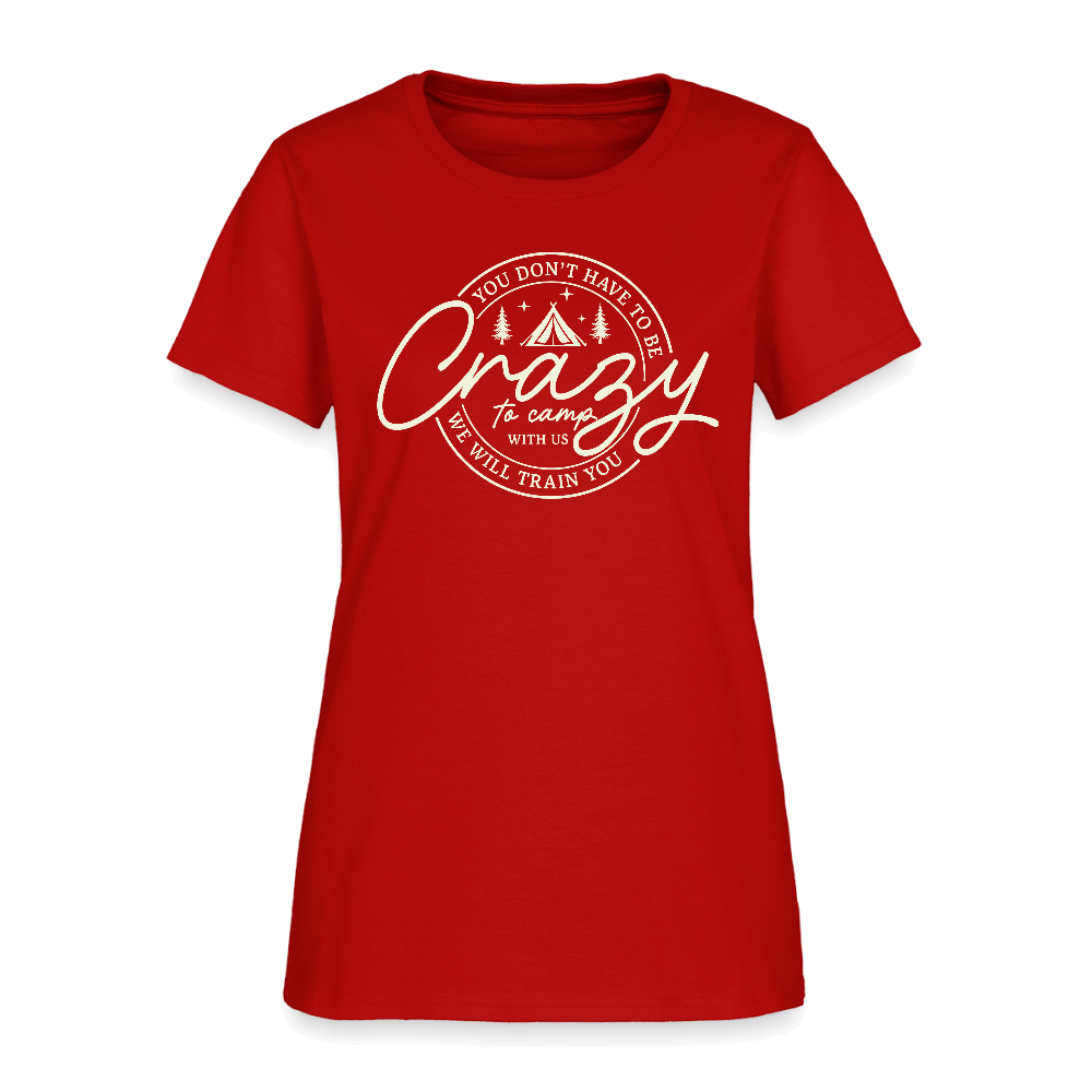 Crazy Camping Women's T-Shirt Color: red