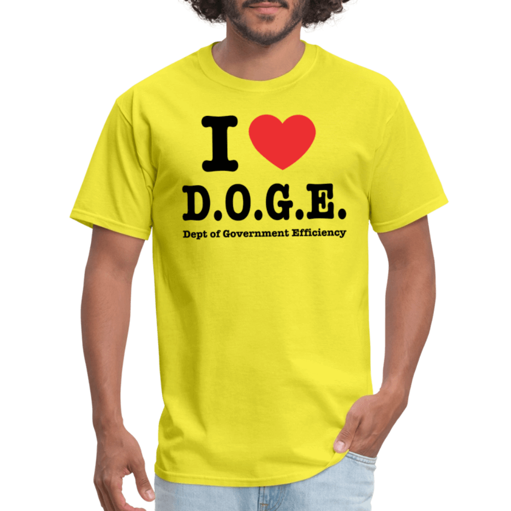 I Heart DOGE (Dept of Government Efficiency) T-Shirt - yellow