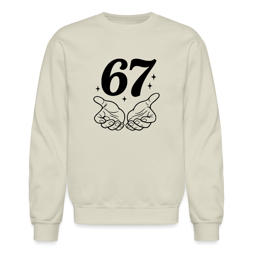 Six Seven 67 Hand Gesture Sweatshirt Color: Sand