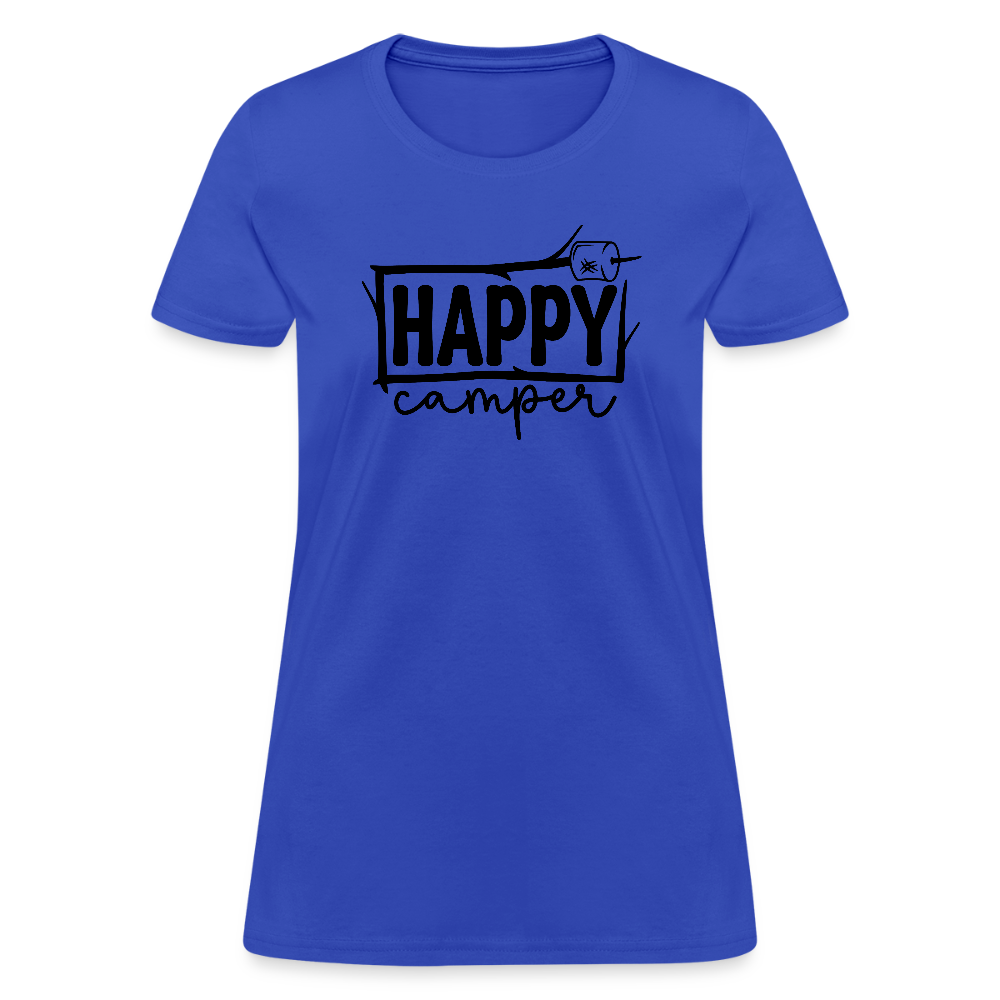 Happy Campers (Outdoors) Women's Contoured T-Shirt - royal blue