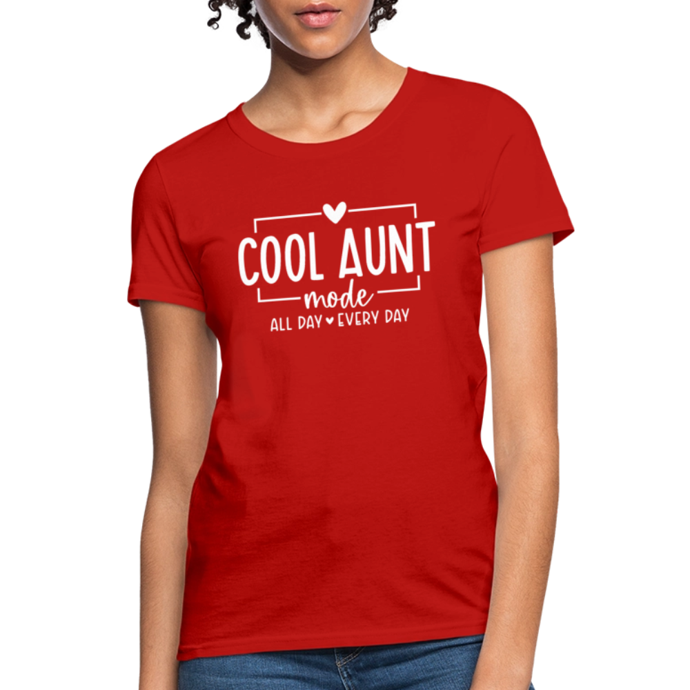 Cool Aunt Mode Women's Contoured T-Shirt - red