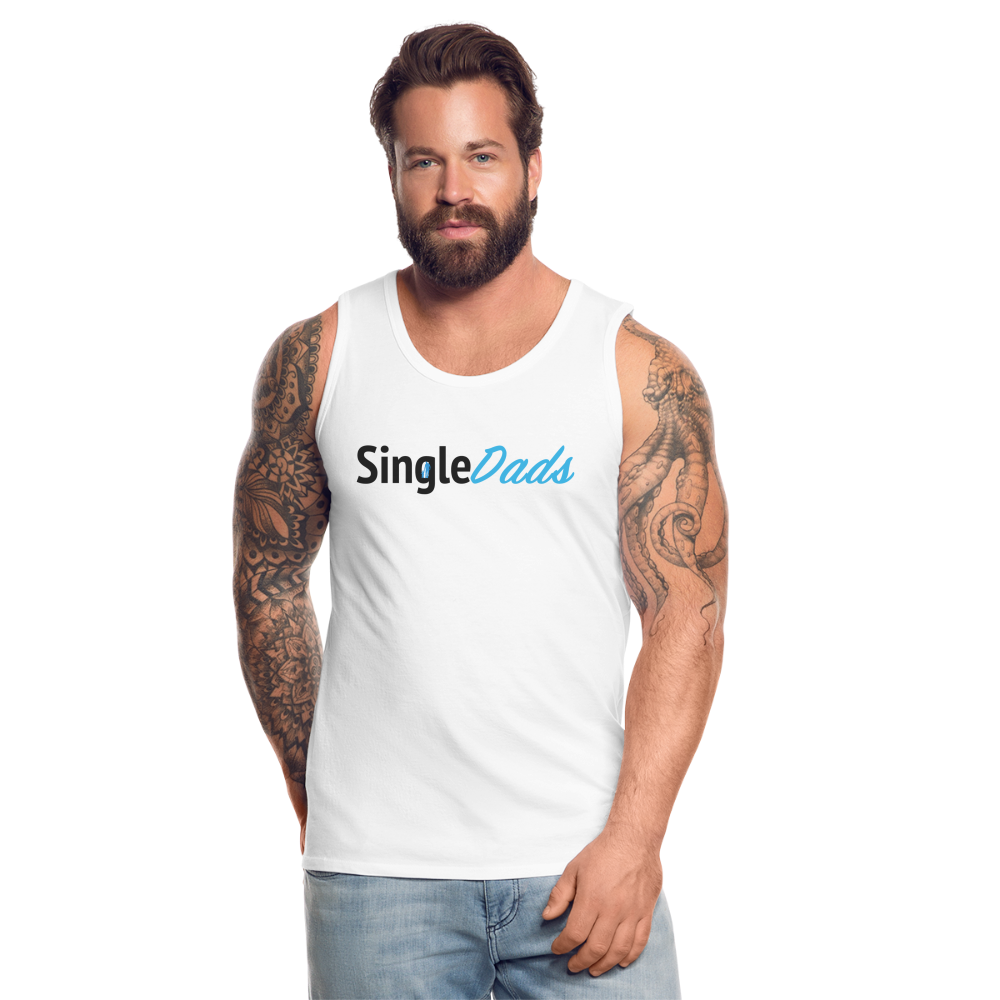 SingleDads Men’s Premium Tank Top Color: white