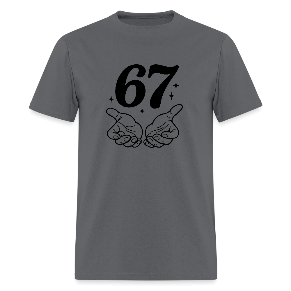Six Seven 67 Hand Gesture T-Shirt Color: charcoal