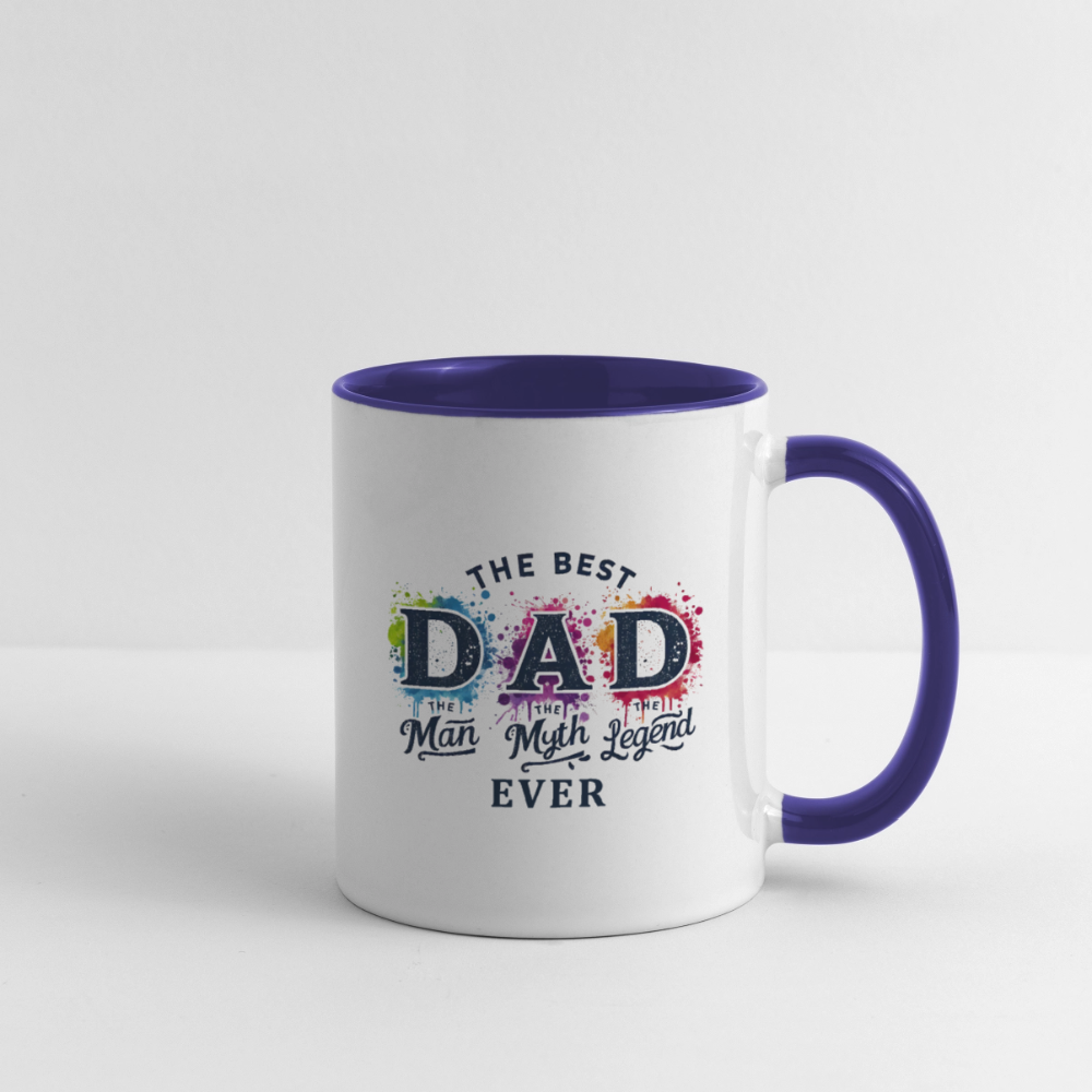 Best Dad Ever Coffee Mug for Fathers Color: white/cobalt blue
