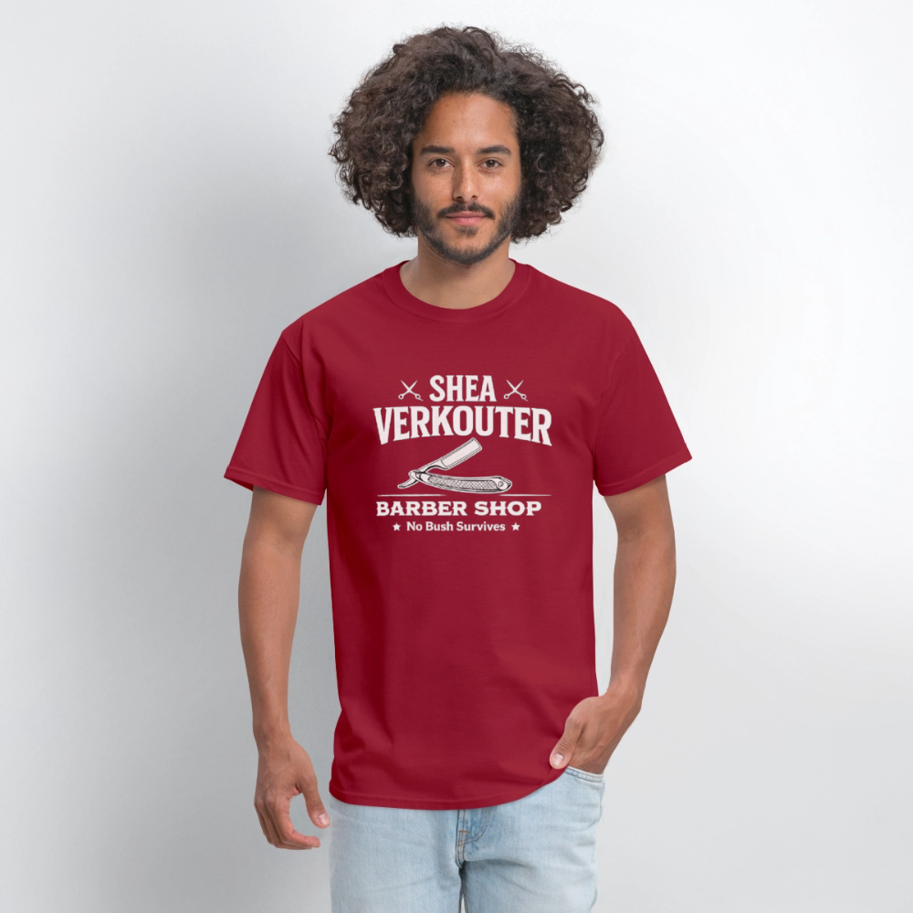 Shea Verkouter Barber Shop Funny Adult Humor T-Shirt Color: Black