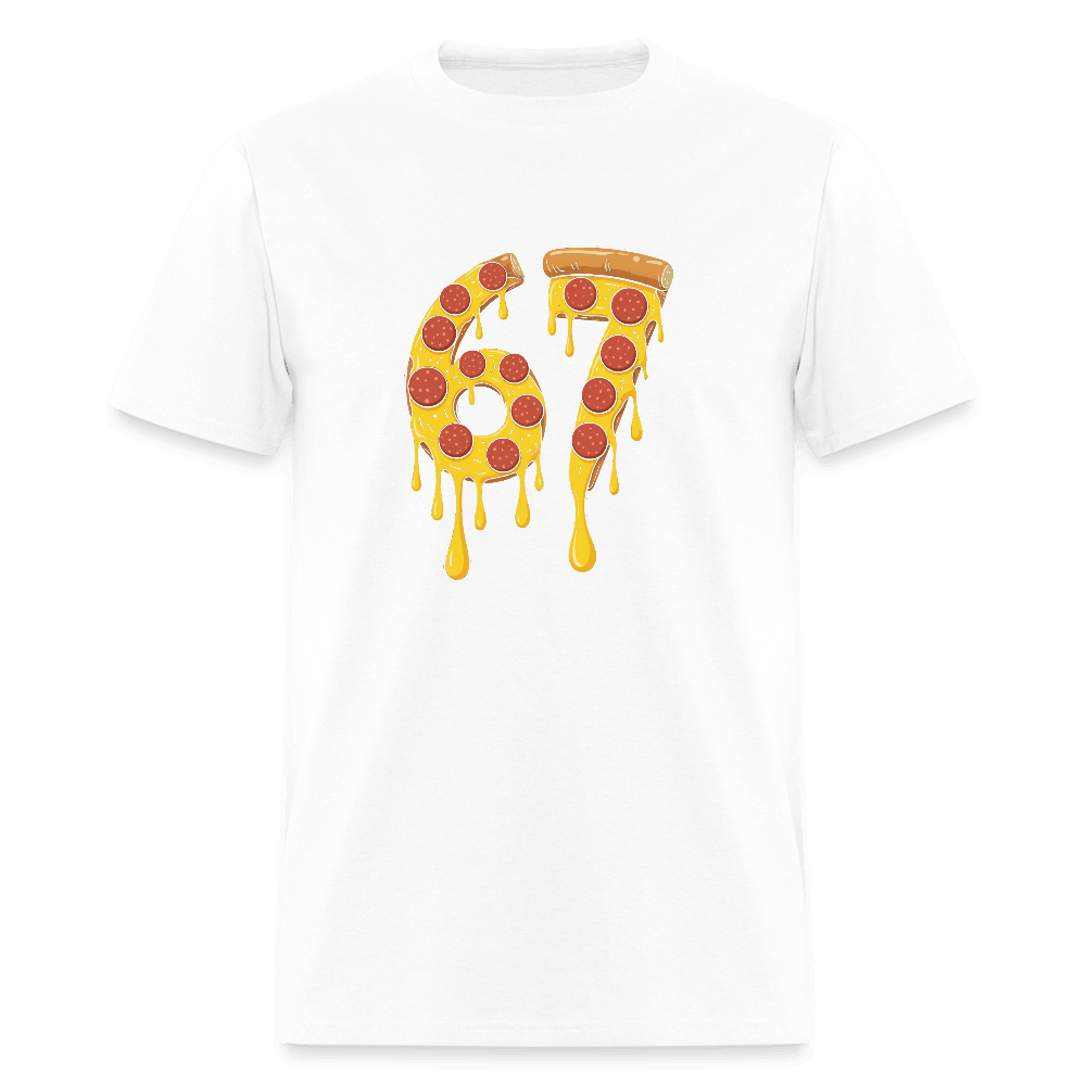 Six Seven 67 Pizza T-Shirt Color: white