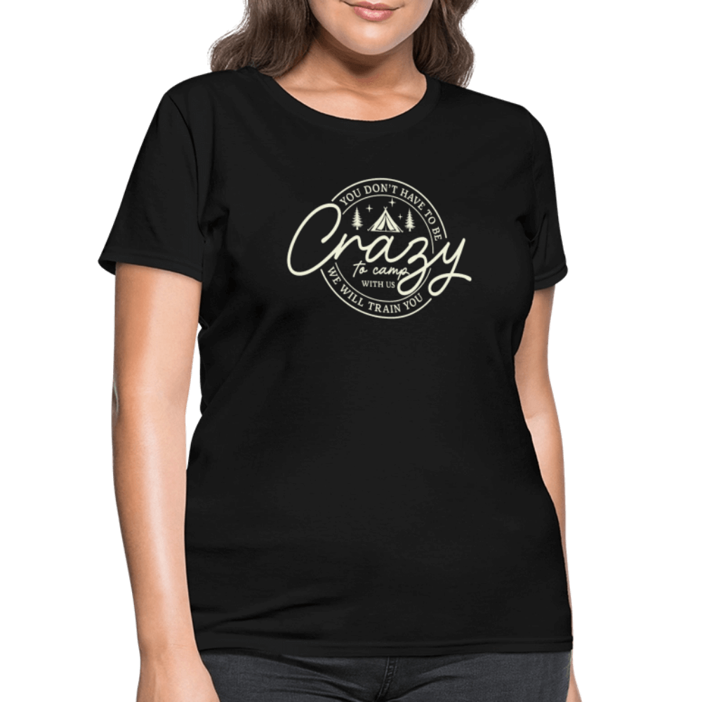 Crazy Camping Women's T-Shirt Color: black