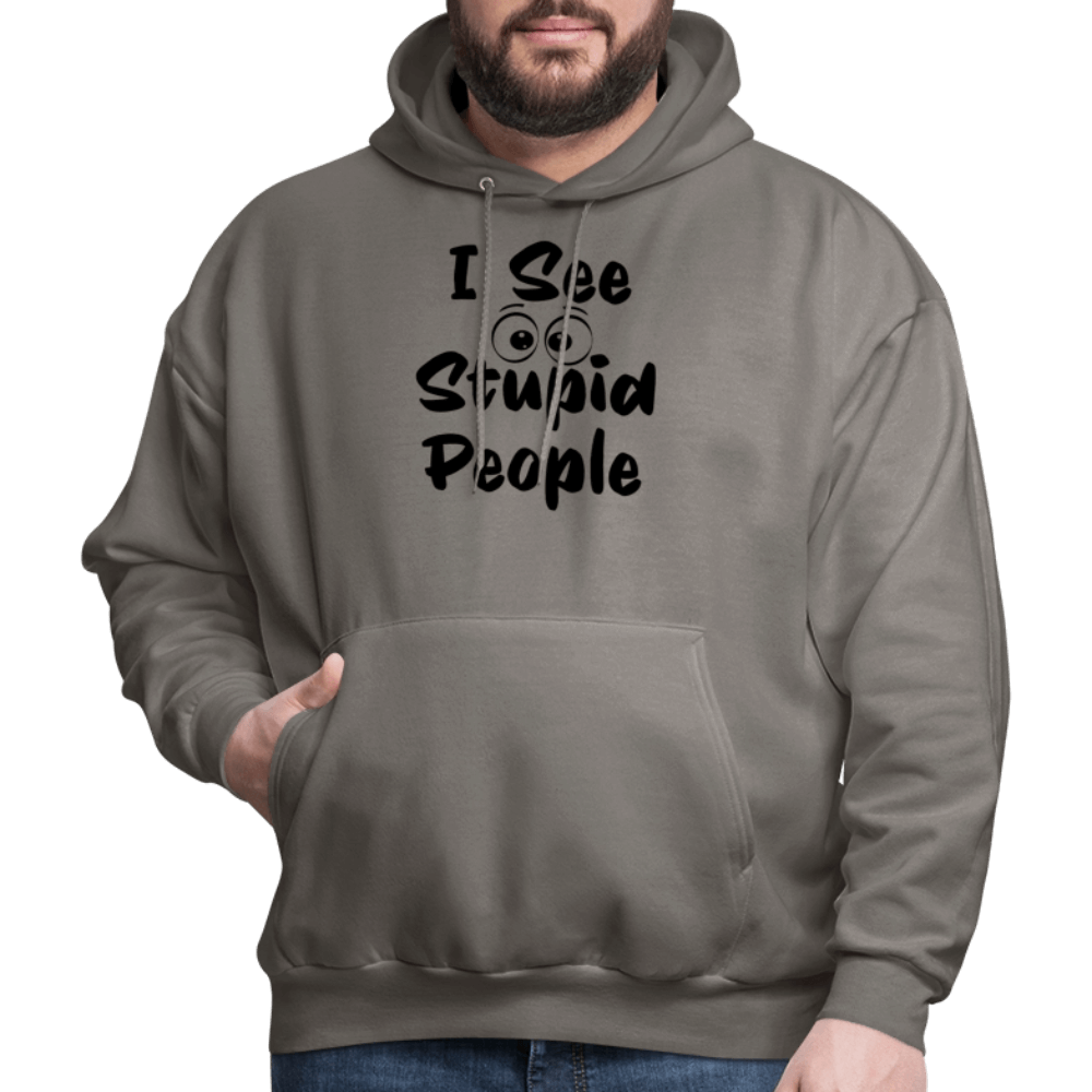 I See Stupid People Hoodie Color: heather gray