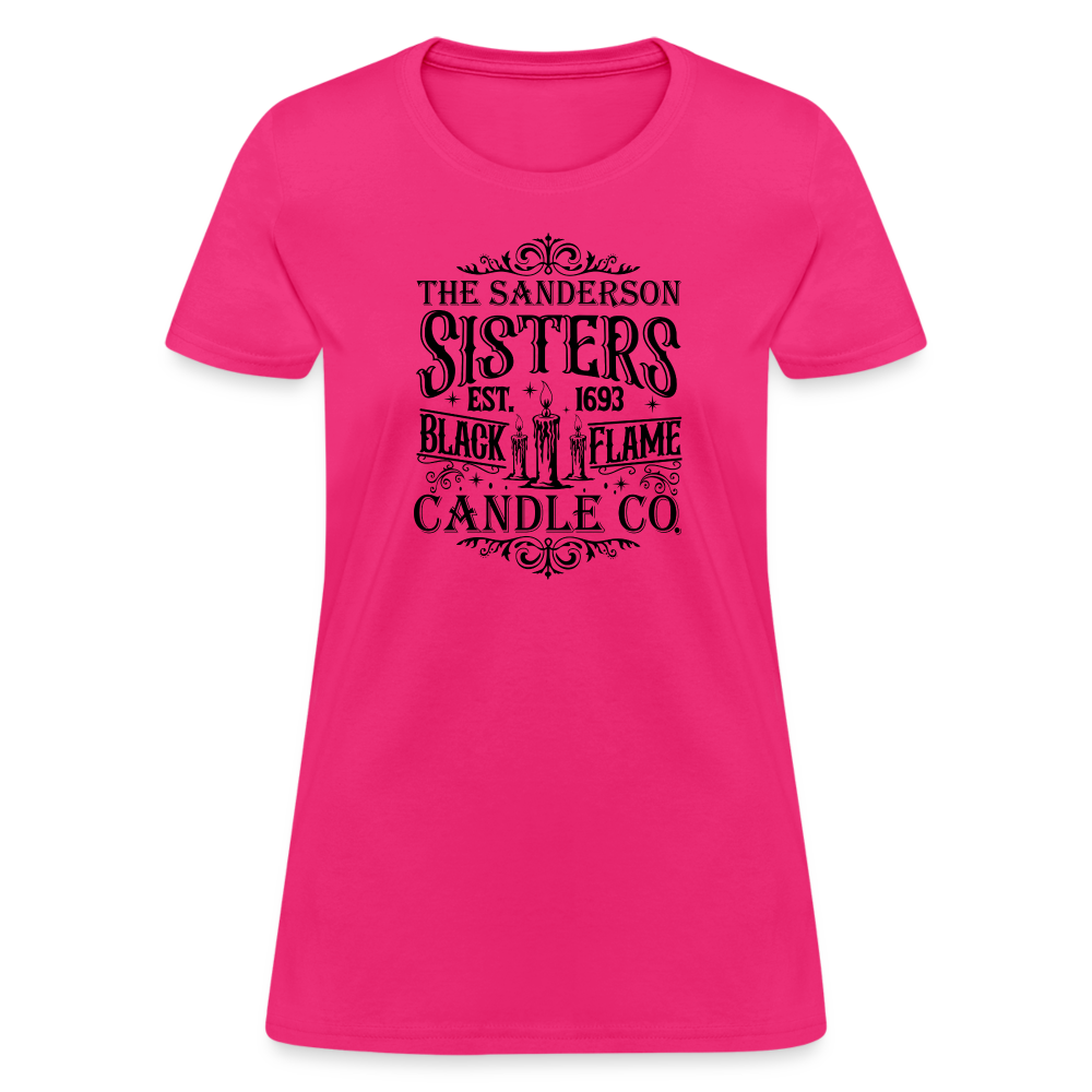 The Sanderson Sisters Black Flame Candle Co. Women's Contoured T-Shirt (Halloween) - fuchsia