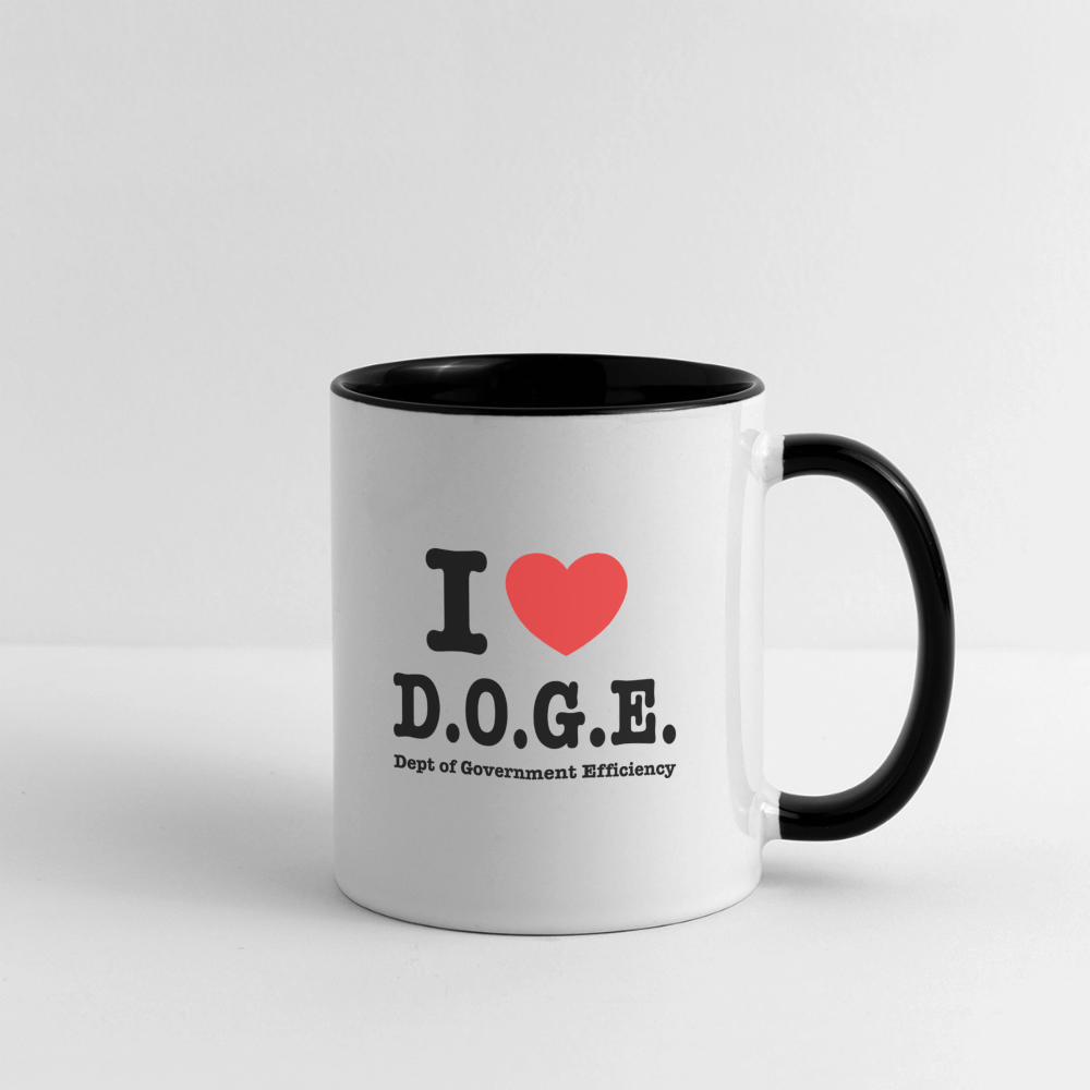 I Heart DOGE (Dept of Government Efficiency) Coffee Mug Color: white/black