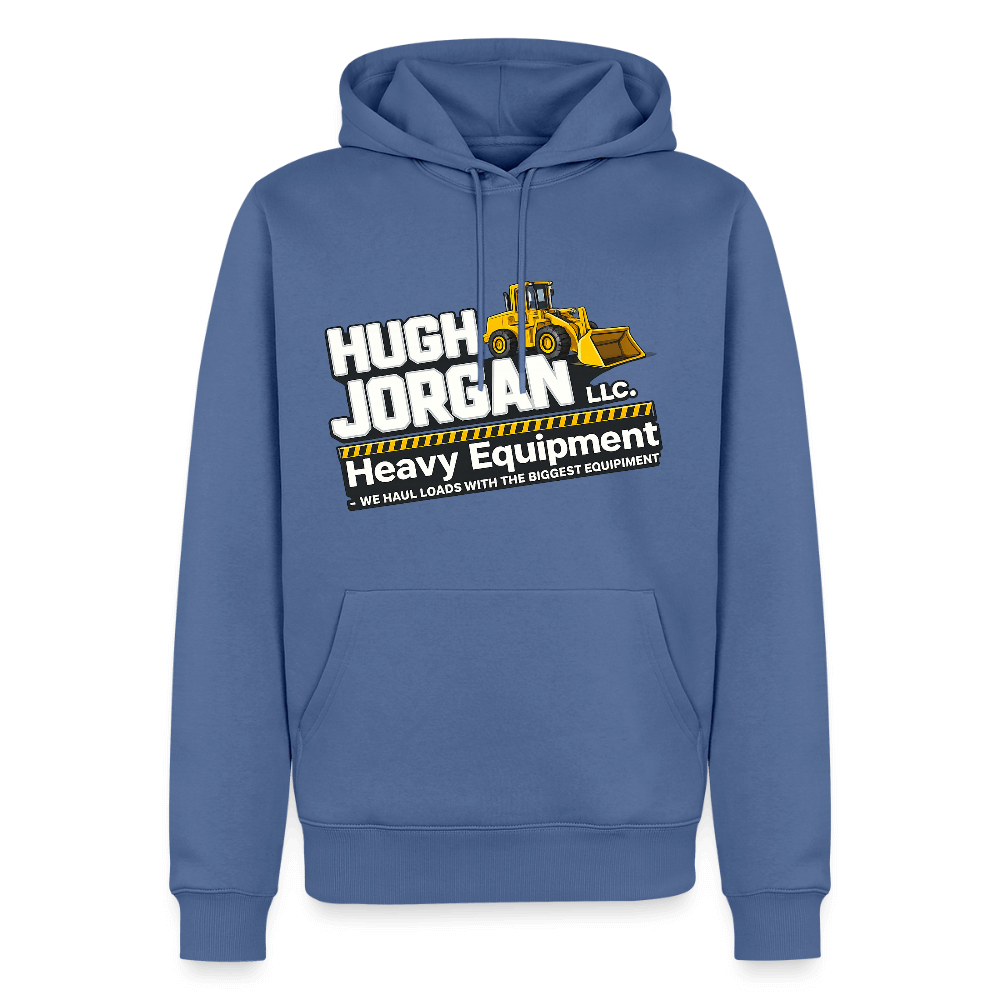Hugh Jorgan Heavy Equipment Hoodie – Adult Humor Men's Hoodie Color: stone blue