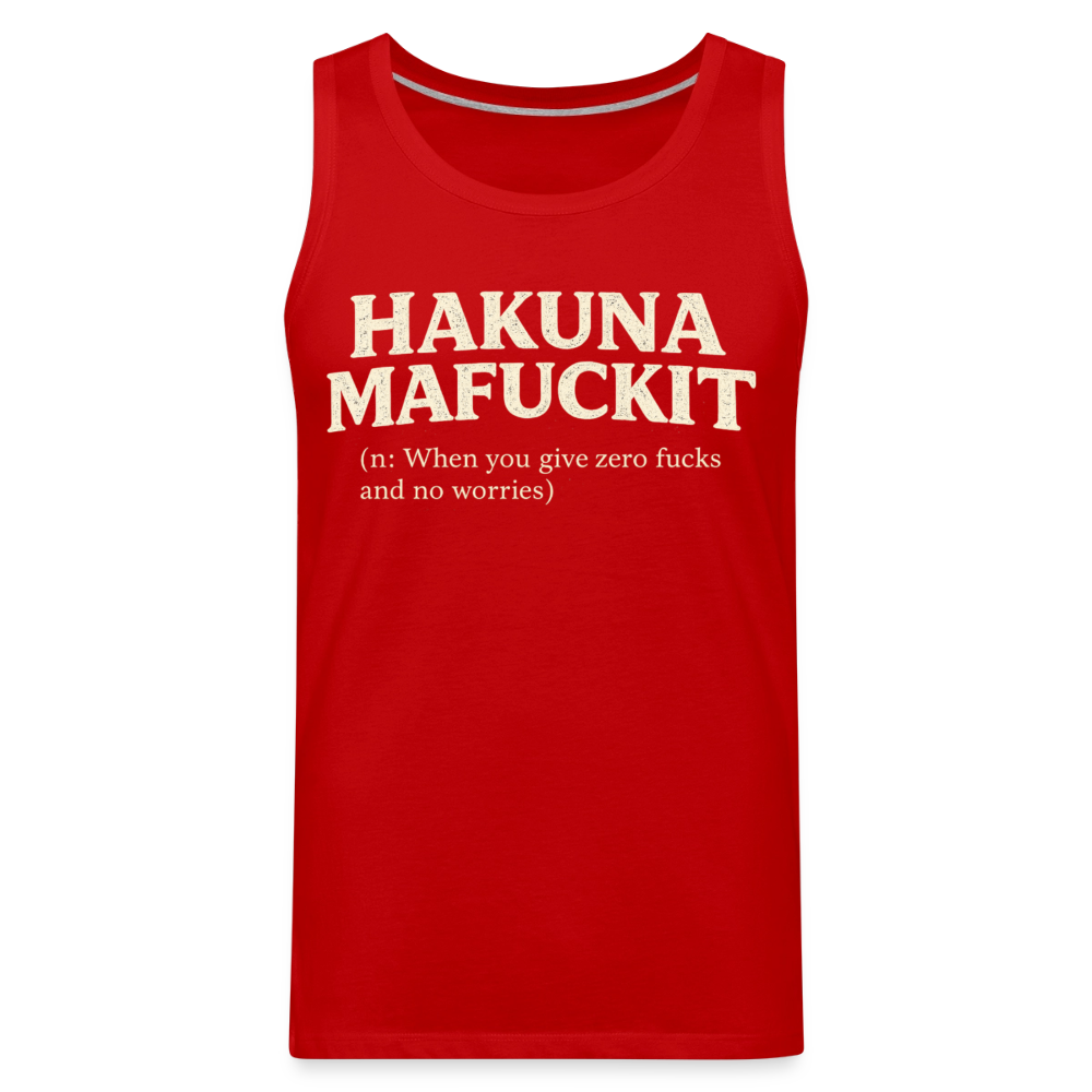 Hakuna Mafuckit Men’s Funny Graphic Tank Color: Red
