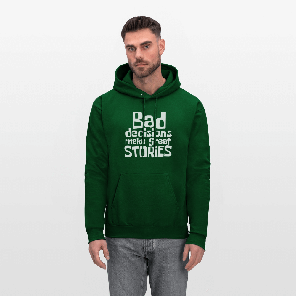 Bad Decisions Make Great Stories Hoodie (White Letters) Color: asphalt gray
