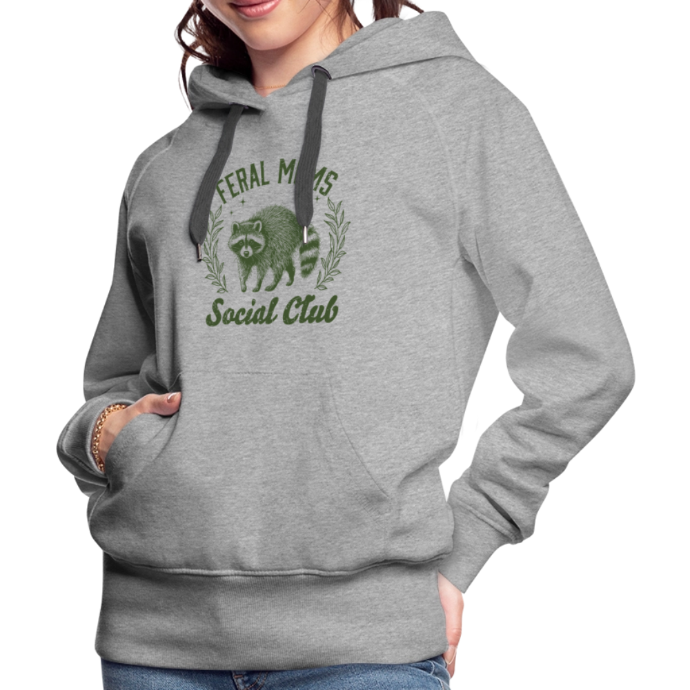 Feral Mom's Social Club Women’s Premium Hoodie - heather grey