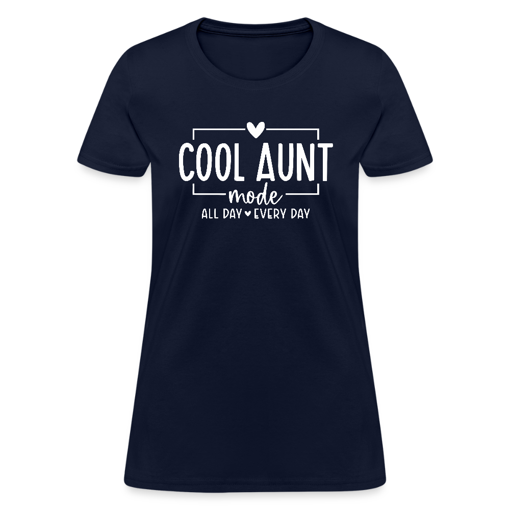 Cool Aunt Mode Women's Contoured T-Shirt - navy