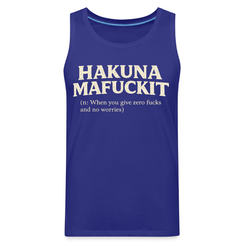 Hakuna Mafuckit Men’s Funny Graphic Tank Color: Royal Blue