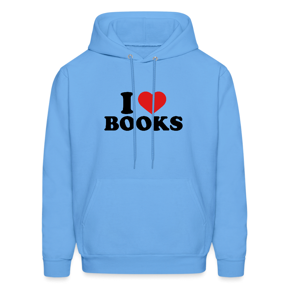 I Love Books Hoodie Color: carolina blue