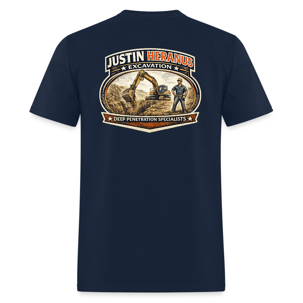 Justin Heranus Drilling Co Double-Sided Funny Humor Tee Color: safari