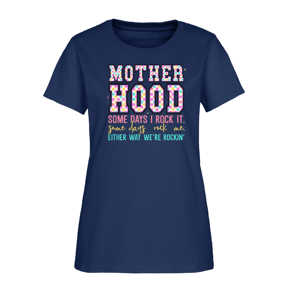 Motherhood We’re Rocking It Women’s T-Shirt Color: blue dusk