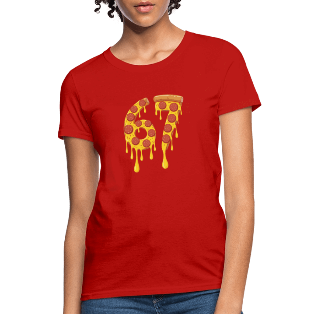 Six Seven 67 Pizza Women's T-Shirt Color: black